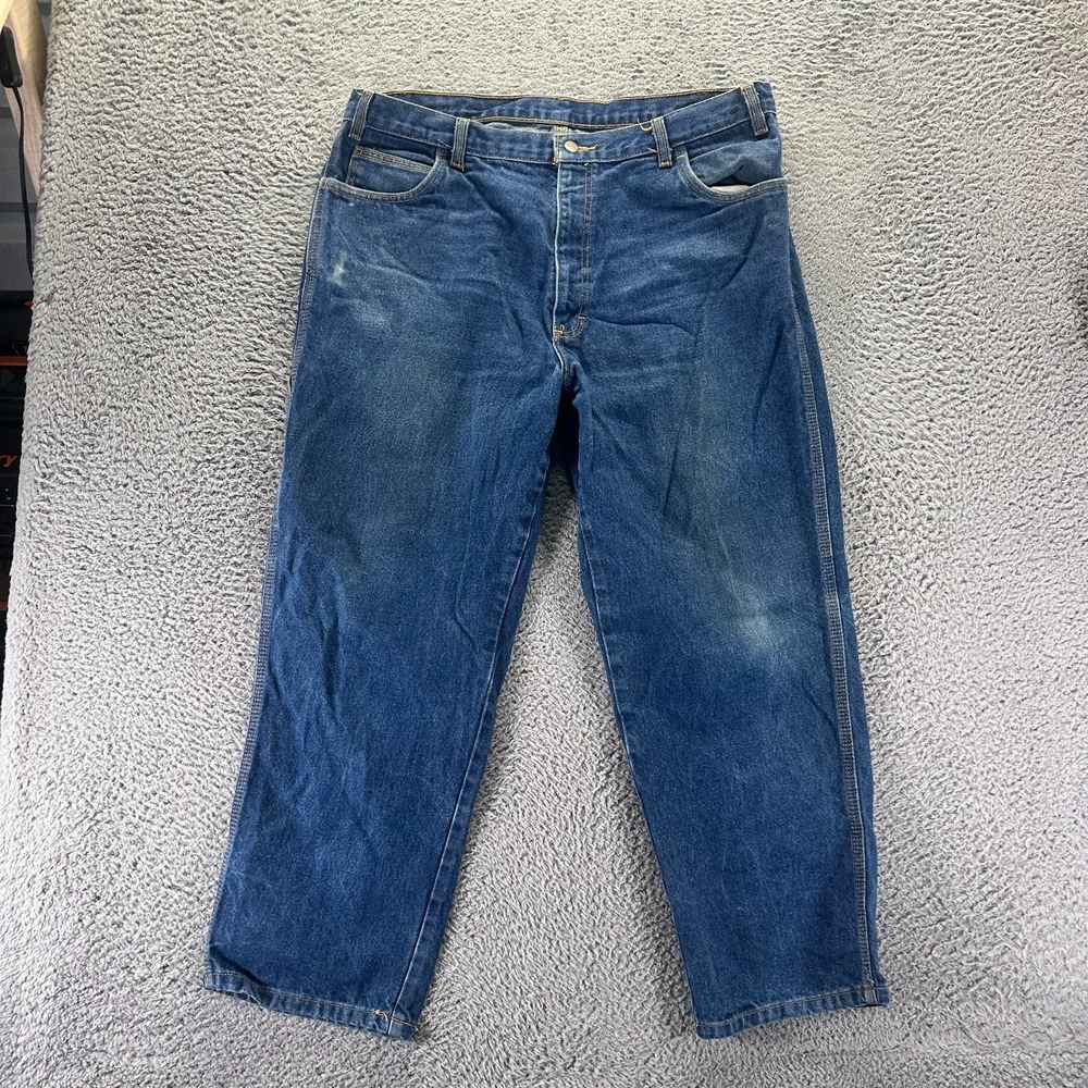 Steelguard FR Pro Jeans Mens 40x30 Blue Cotton Denim Straight Carpenter Workwear